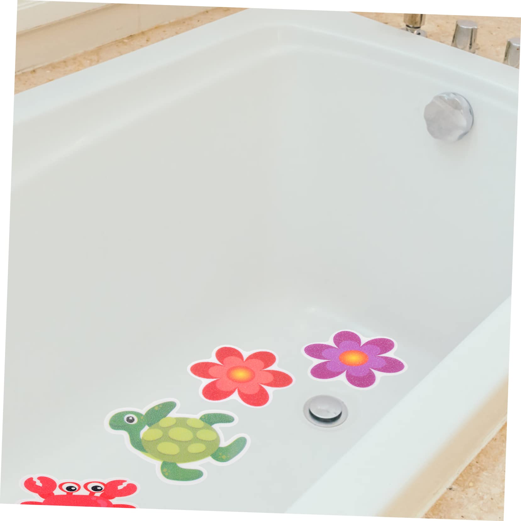 3juegos Pegatinas Antideslizantes para Baño y Bañera Stickers De Flores y Raspadores para Seguridad Ducha y Piscina Fácil Instalación y Material Peva