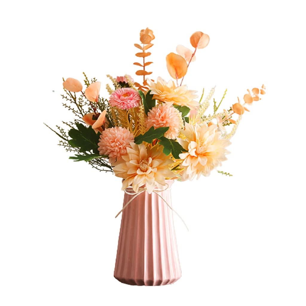 Künstliche Blumen Seide Tuch Künstliche Blumen Blumenstrauß Keramik Vase Set for Zuhause Weihnachtsdekor Garten Hochzeit Dekorative Gefälschte Blume Künstliche Blumen wie Echt (Color : A)