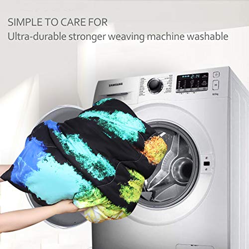 Blessliving Tie Dye Comforter Set Queen Hippie Black Purple Blue Tie Dye Bed Set Teen Bedspread Full/Queen Tie-Dye Quilt Bedding Set Trippy Blanket For Girls Boys (3 Piece, 1 Comforter 2 Shams) #TOP4