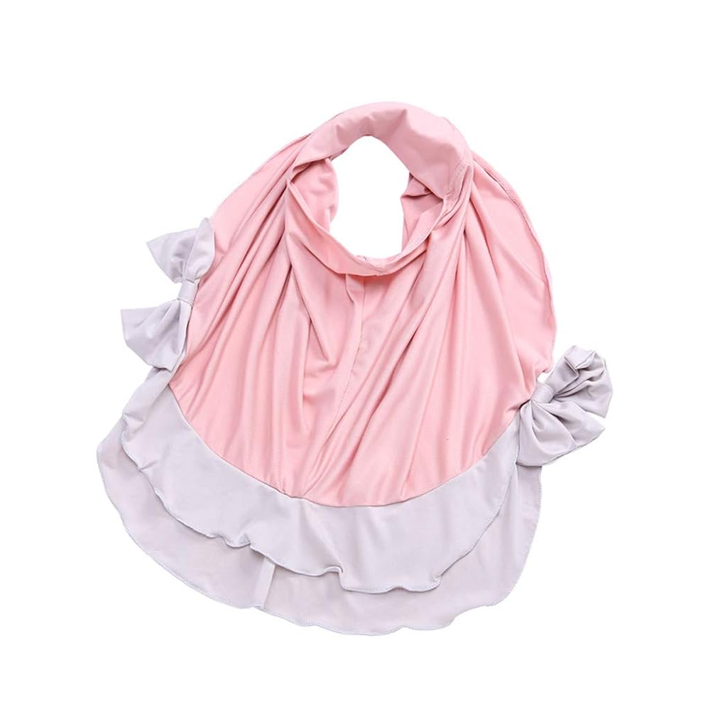 Abaya Bambina Con Hijab - Vestito Lungo Islamico Musulmano, Colletto In Pizzo, Tessuto Morbido - Foto 12