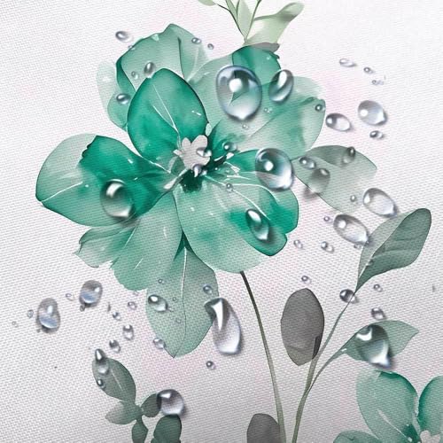 YDIDIAN Teal Floral Shower Curtain, Teal Lavender Floral Butterfly Boho Shower Curtains for Bathroom, Farmhous Flower Cute Fabric Shower Curtain Set with 12PCS Hooks, 70X70IN by YDIDIAN - Used condition - Image 6