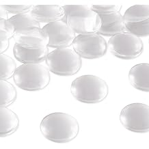 PH PandaHall 100pcs Transparent Flat Back Glass Cabochons 25mm/1inch Half Round Clear Glass Dome Cabochons Tiles
