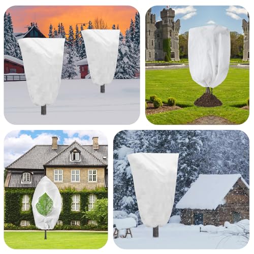 SUNRRA 3Pack 48"x72" Plant Covers Freeze Protection, 2.92 oz/yd² Thickened Frost Cloths for Outdoor Plants, Tree Blanket Jacket for Shrubs Potted Winter Cold Weather with Zipper and Drawstring by SUNRRA - Image 8