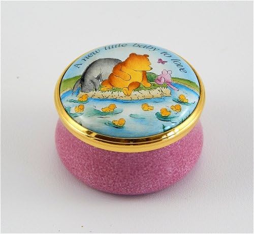 Bilston Battersea Enamels-Winnie the Pooh New Baby Girl