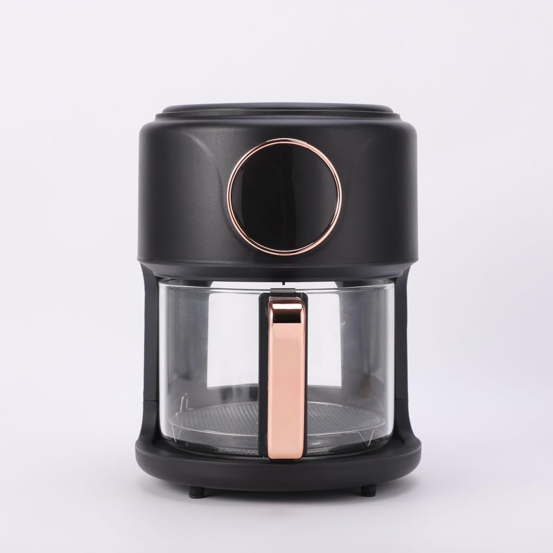 Air Fryer, Glass, 1.6 gal 6 L, Large Capacity, Non-Fryer, For Home Use, With Visible Window, Touch Panel, 7 Menu, Temperature Adjustment, Timer, Auto Power Off, Oil Free, Fryer, For 3 to 5