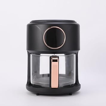 Air Fryer, Glass, 1.6 gal 6 L, Large Capacity, Non-Fryer, For Home Use, With Visible Window, Touch Panel, 7 Menu, Temperature Adjustment, Timer, Auto Power Off, Oil Free, Fryer, For 3 to 5 People, Black, Touch Screen Version