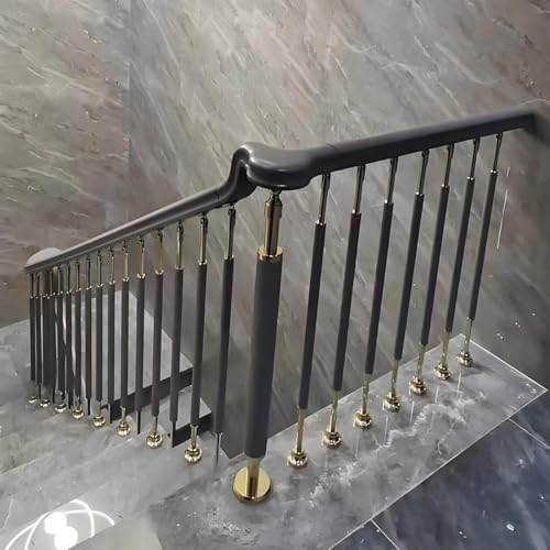 Modern Aluminum Stair Spindles - Round Balusters & Replacement Banister Post for Deck, Balcony & Stair Railing - Stylish White Guardrail Balustrade (4 Pieces)