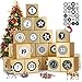 24 boîtes de calendrier de Noël, boîtes de calendrier de l'Avent, avec 24 autocollants de numéro de Noël, utilisées pour les décorations de Noël, bricolage