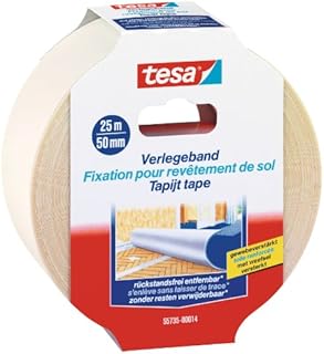 tesa Dwustronna taśma do układania, możliwość usunięcia bez pozostawiania śladów, 25 m x 50 mm
