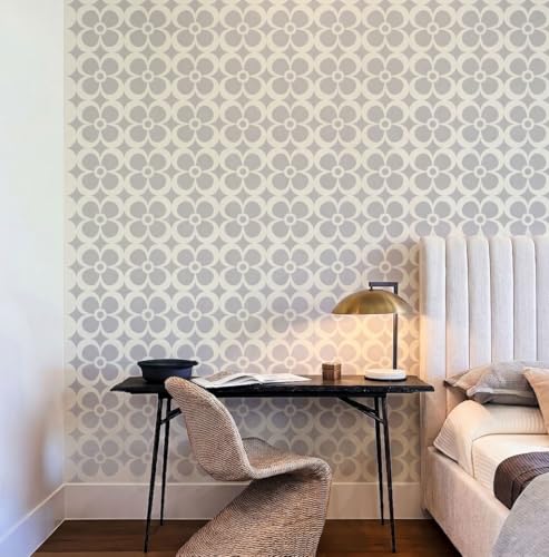 PINKIPO® Mod Daisy - Plantillas XL para Pared y Piso, 2 Piezas, Reutilizables, Patrón Floral Retro Escandinavo, Incluye Plantilla de Borde miniatura 7