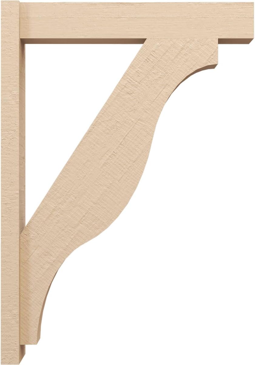 Ekena Millwork 6"W x 28"D x 40"H Funston Block Rough Cedar Woodgrain TimberThane Outlooker, Primed Tan