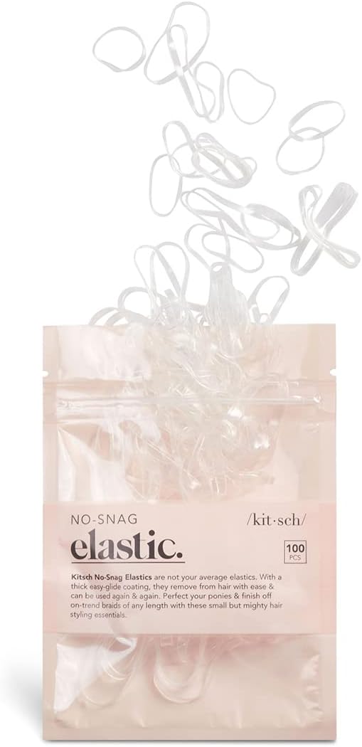 Kitsch Pro NoSnag Elastic Mini Hair Band 100Pieces, Clear Clear