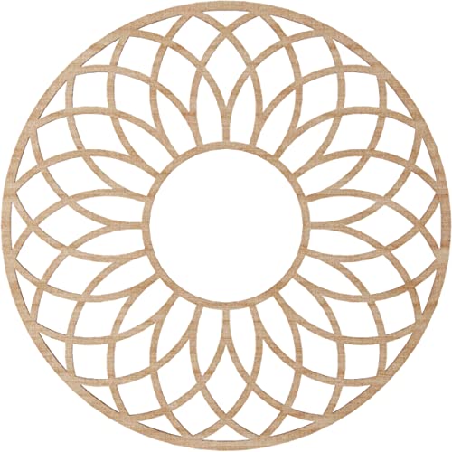 Image of Ekena Millwork 28 inchOD x 9 5 /8 inchID x 3 /8 inchT Cannes Wood Fretwork Pierced Ceiling Medallion, Alder