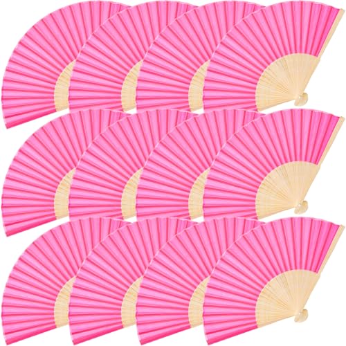 Johouse 12Pcs Folding Fabric Fans cover