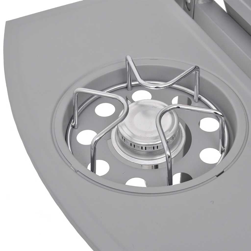 Barbecue a gas 4+1 con fornello laterale, carrello in acciaio inox, con copertura, termometro, vaschetta raccogli grasso, 104 x 55,4 x 97,7 cm, argento