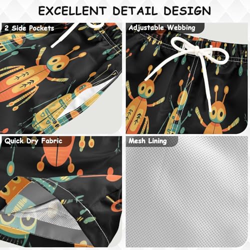 Boccsty Pattern of Robot Boys Swim Trunks Baby Kids Swimwear Summer Toddler Beach Board Shorts 2T3