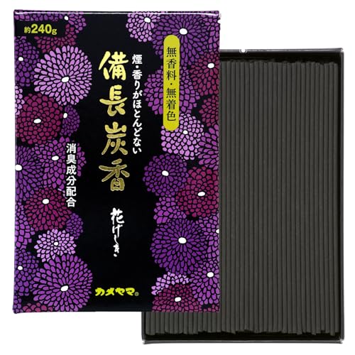 Amazon.co.jp: カメヤマ 花げしき 備長炭 徳用大型 約240g お線香 無