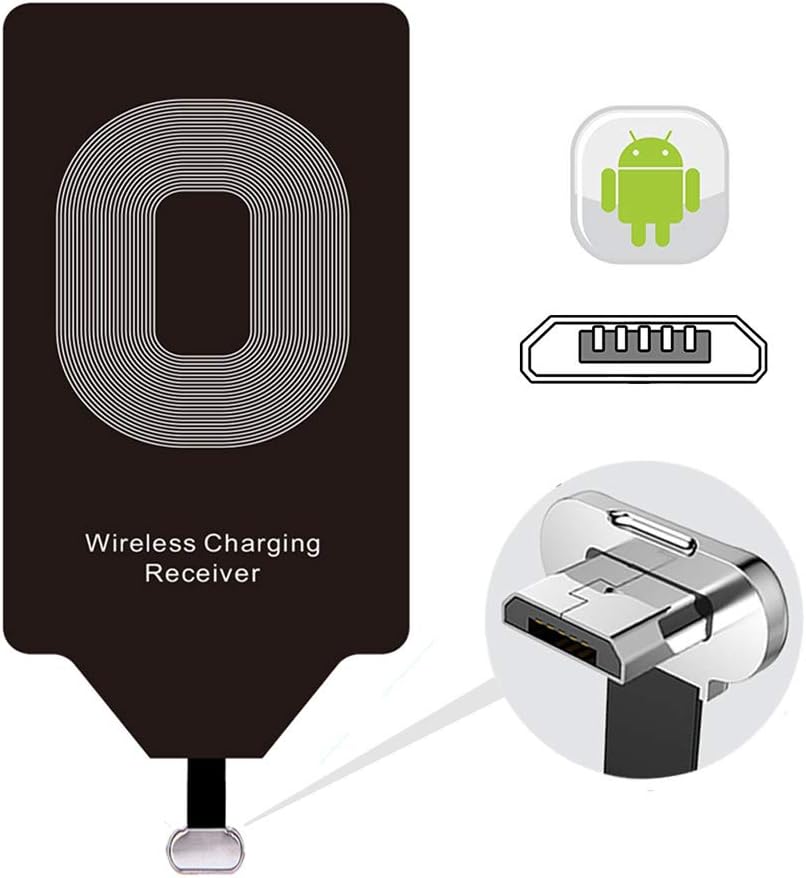 Wireless Charging Adapter Charger Receiver Compatible LG G4 Stylo 2 3 G4 G3 G2 V10 K7 Q6 K20 Samsung Galaxy S4 S3 J7 Pro A12 A11 A10 Note 4 Moto G5 Plus G5S E5 E4 Micro USB Module Card Android Charge