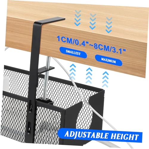 Organizador resistente de metal con bandeja para debajo del escritorio para oficina en casa, capacidad para almacenamiento de cables, diseño simple que ahorra espacio para espacios de trabajo ordenados miniatura 2