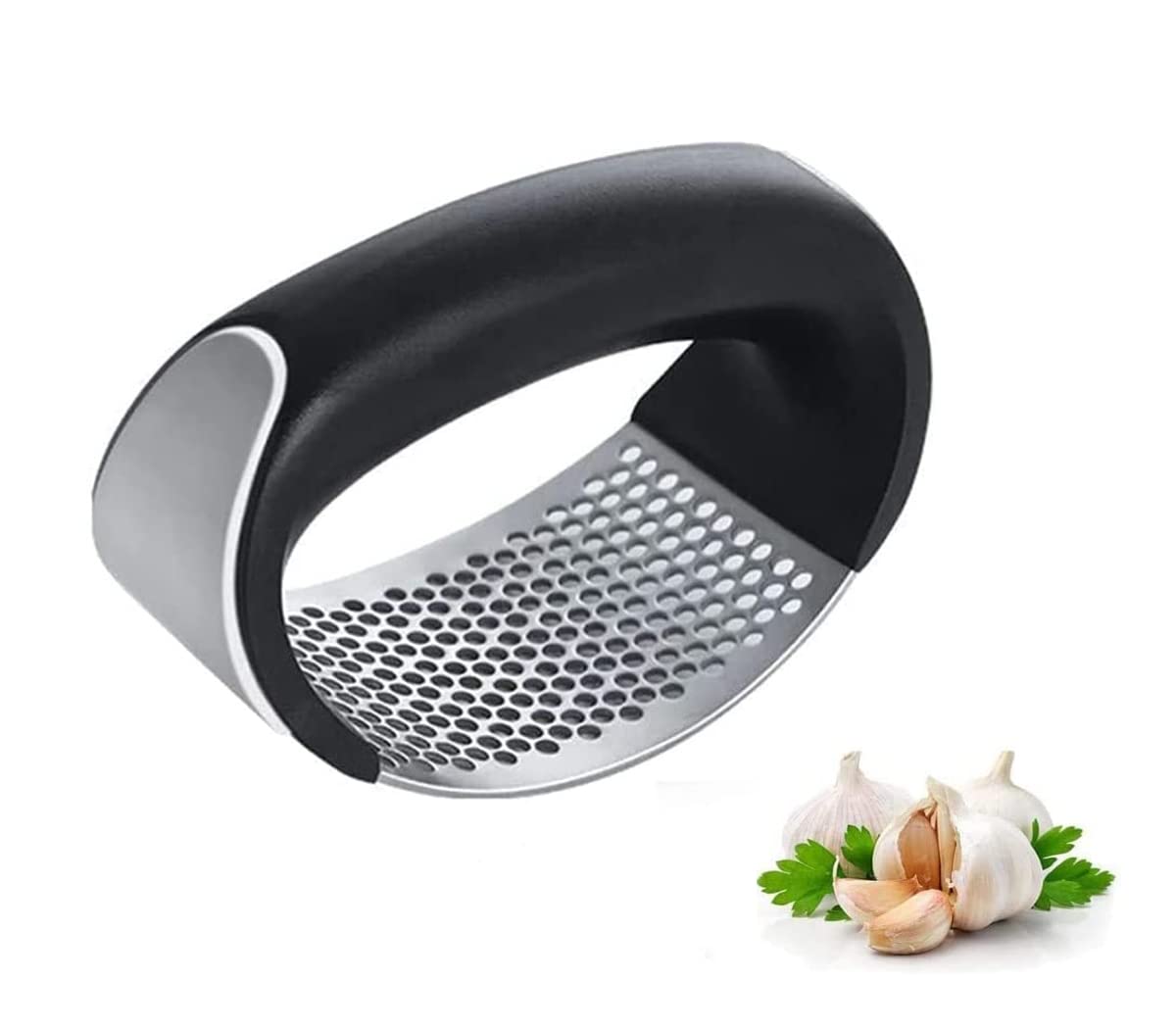 MARK Garlic crasher, Garlic Peeler, Garlic Press Stainless Steel, Garlic Press Rocker Garlic Peeler, Garlic Chopper Press Rocker Easy Operate and Clean Kitchen Tools