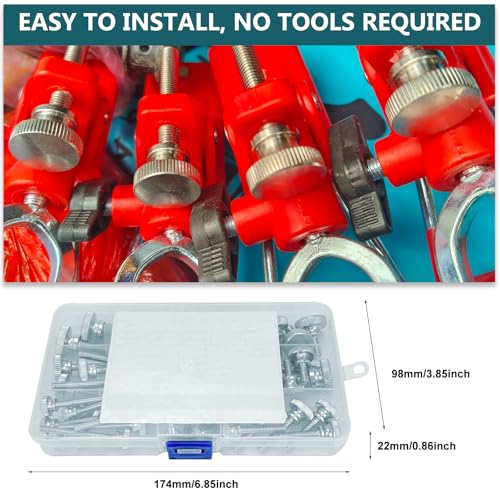 45 Stk Flache Rändelschrauben, M4*12/25/40 | M5*12/25/40 | M6*12/25/40 Hohe Rändelschrauben, Flacher gerändelter Kopf Schrauben, Daumenschrauben, Zinklegierung Klemmschraube für Haushaltsgeräte