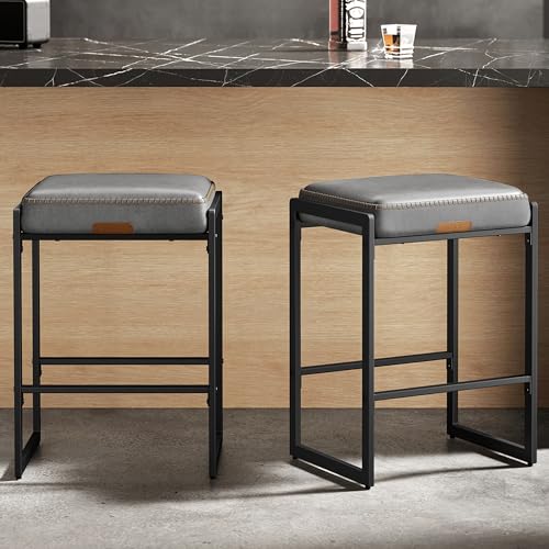 VASAGLE EKHO Bar Stools Set of 2, Dove, 26-Inch