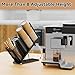OVICAR Cup and Lid Holder - Adjustable Coffee Cup Holder Organizer 4 Compartment Disposable Cup Dispenser with Coffee Pod Straw Storage Basket for Coffee Station Bar Countertop Breakroom Metal Black