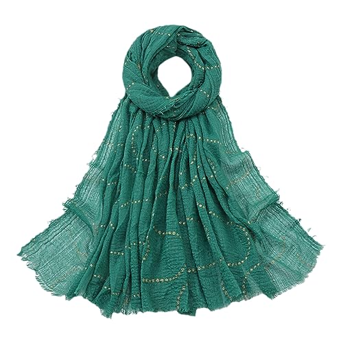 REHJJDFD Women's Crinkle Soft Hijab Scarf Femme Long Print Scarves Musulman Solid Color Shawls