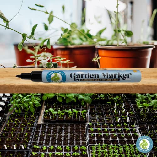 133 Supply - 2 Pack Garden Marker Pen Permanent Markers Black (Uv Fade Resistant Marker Pens For Plant Markers Garden Markers Waterproof Pen Black Markers Outdoor Marker For Garden Plant Labels 0.8Mm) #TOP1