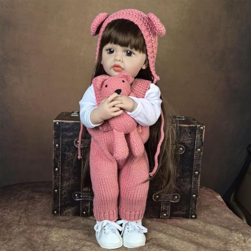 ZIYIUI Reborn Baby Dolls 24 cale 60 cm miękki silikon winyl prawdziwe życie realistyczne reborn małe dzieci lalki dziewczynki zabawki dla noworodka magnetyczne usta prezenty świąteczne Reborn Babies