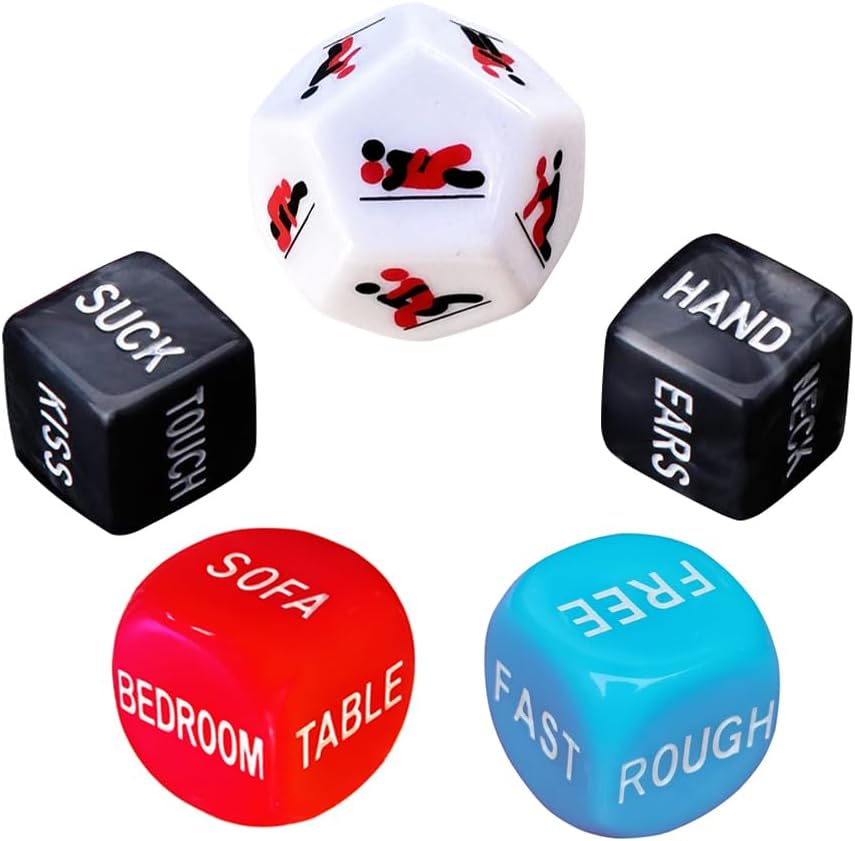 Romantic Naughty Dice Set for Adults Couple Funny Dice Couples Game for Anniversary Valentines Day Wedding Gift,Couple Game Choices 10DT9