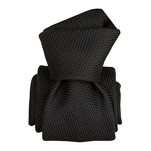 Cravate grenadine noire Segni Et Disegni en soie anti-plis pour homme