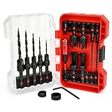 ANGELSWORD Countersink Drill Bit Set, 19 PCS Tapered Drill Bits Counter Sink Drill Bit with 4PCS Wood Plug Cutters, 1PC Magnetic Extension Bit Shaft for Woodworking