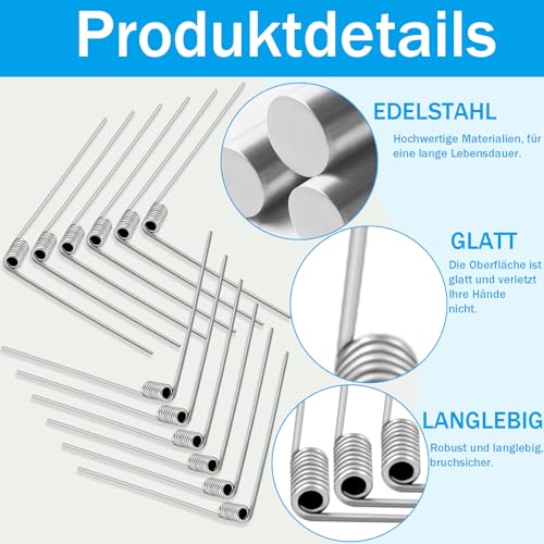CONJURAIDE 12 Stück Torsionsfeder, 90° Ablenkungsfeder Schenkelfeder aus Metall Armlänge 33 mm Drehfeder Metallfeder Federn Sortiment Ersatzfeder Feder Set für Mülleimer Müll Trennsystem (9 Runden)