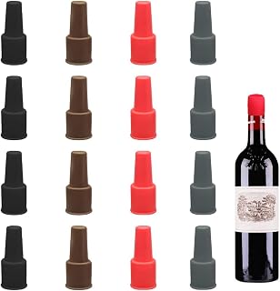 16 PCS Silicone Wine Bottle Stoppers Double Sealed Wine Bottle Caps Reusable Wine Seal Topper for Keeping Wine Champagne Other Drinks Fresh