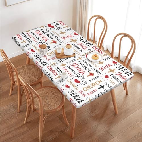 ZLKYSBU Jesus Rectangle Table Cloth Tablecloth,Fashion Washable Table Cover for Kitchen,Holiday,Dinner Decor by ZLKYSBU - Used condition - Image 4