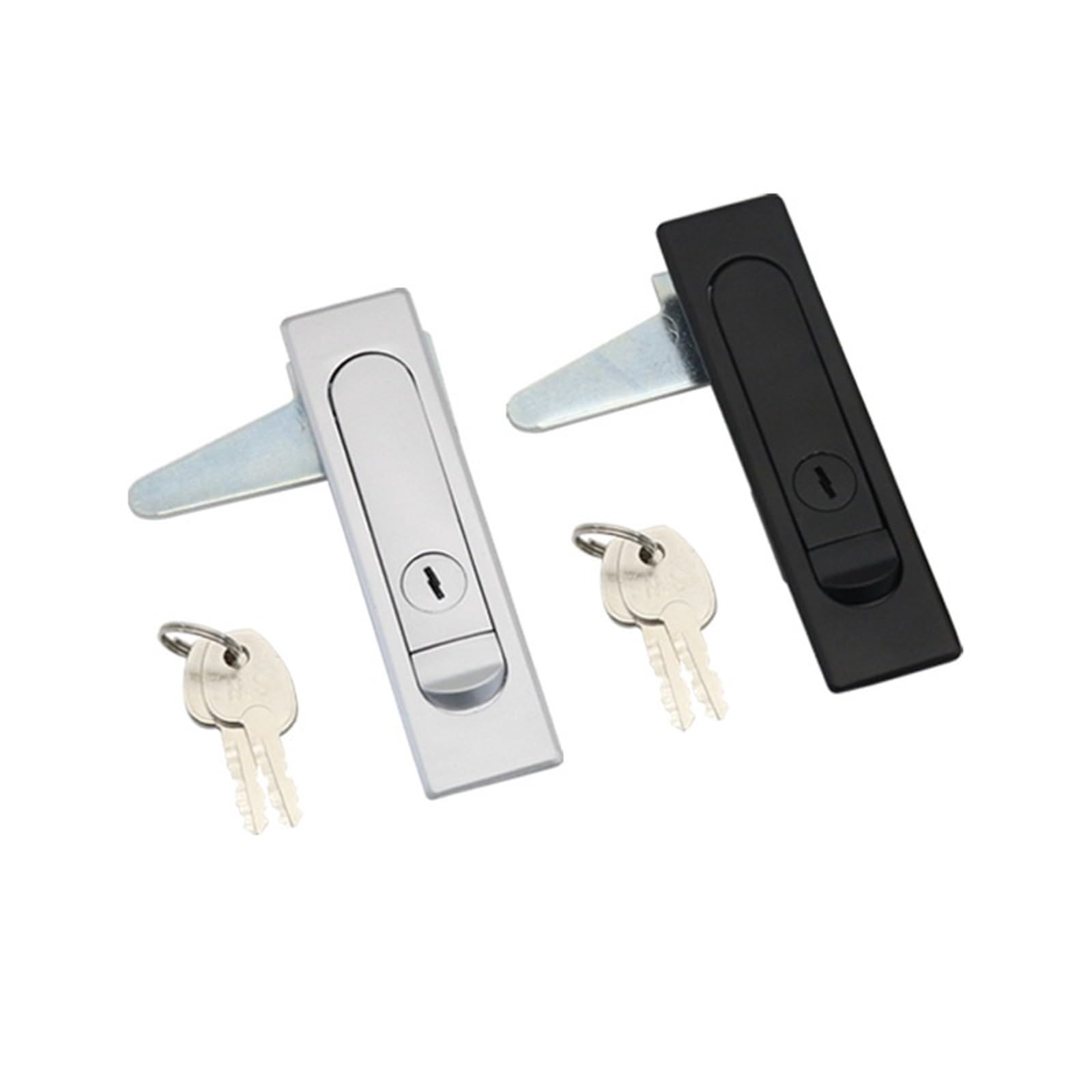Zinc Alloy Flat Lock Cabinet Button Bounce Opening Door 1Pcs(Matte-with Lock)