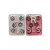 Scattered Paw Print Xray Markers, 2 or 3 Initials, Dog Lover, Pet, Animal, Large Rectangle, Glitter