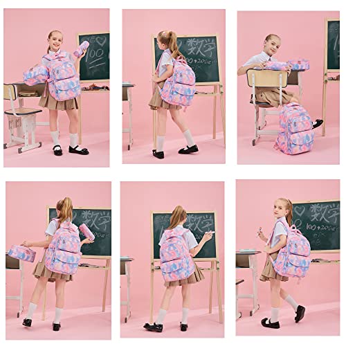 Star-Print School Backpack Set With Lunch Kits Bookbag For Teenager Girls 3Pcs Schoolbag For Primary Student #TOP5