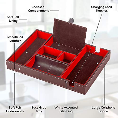 LuxDuo Valet Tray, Nightstand Organizer, Valet Tray for Men, Nightstand Organizer Women, Mens Gifts, Mens Valet Tray, Womens Gifts, EDC Tray, Dresser Top Organizer, Mens Organizer Station