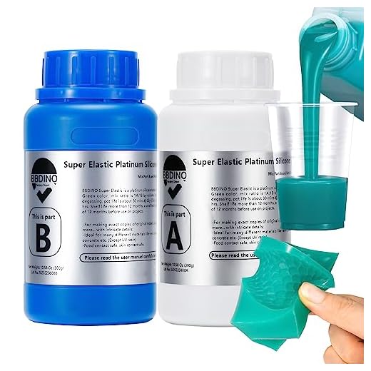 BBDINO Flüssig Silikon zum Gießen, 600g Super Elastisches Silikon, Abformsilikon, 1:1 Verhältnis Mischungsverhältnis für Silikonformen, Jadegrün