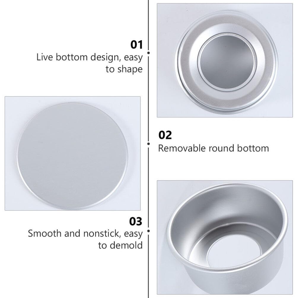 UPKOCH Moules à Gâteau Ronds avec Fond Antiadhésifs 8pcs en Alliage D'aluminium Anodisé Argenté Résistants Four, Faciles à Nettoyer Maison ou Pâtisserie