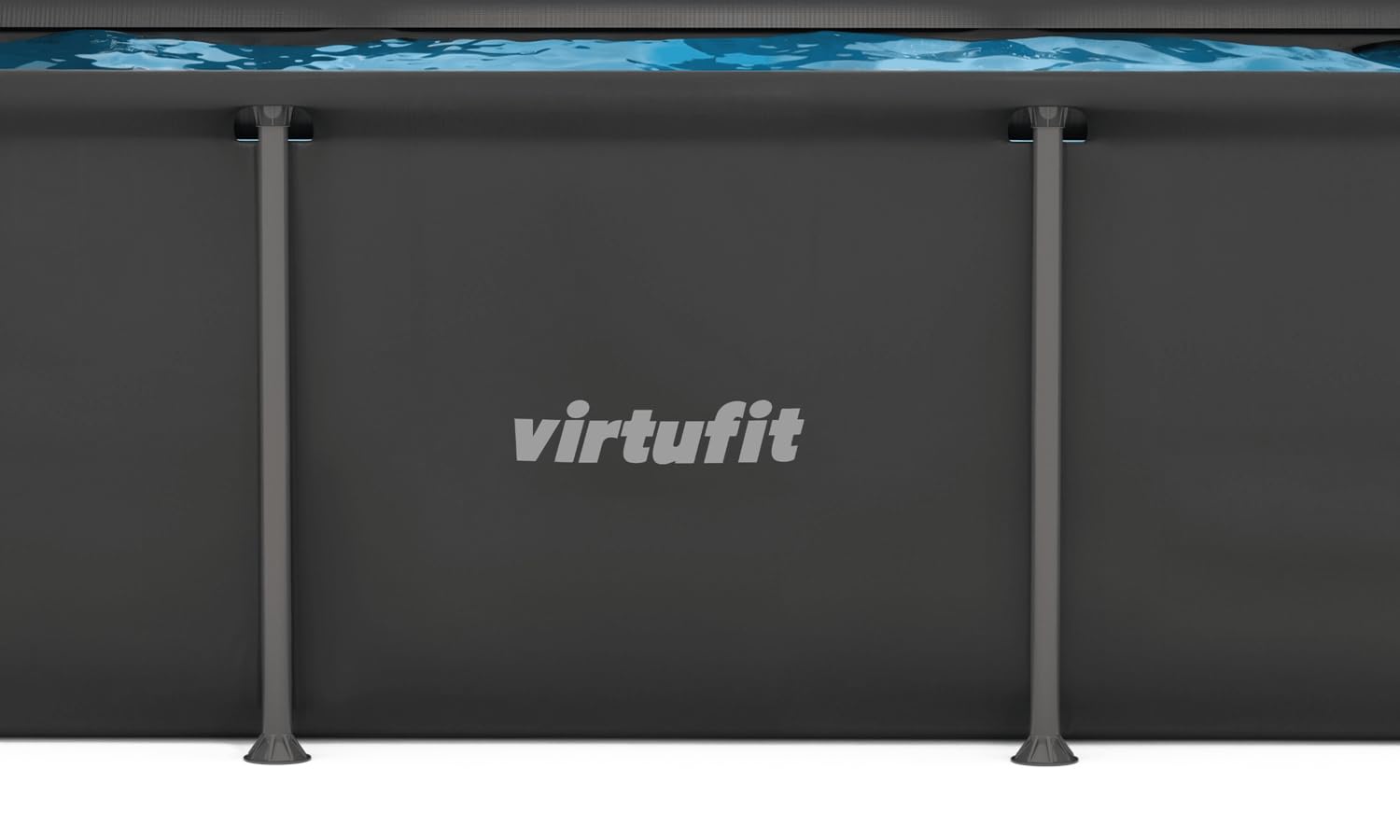 VirtuFit, Piscina rectangular, 260 x 180 cm, bomba de filtro y cartucho, rápida instalación, incluye Kit de reparación Liner