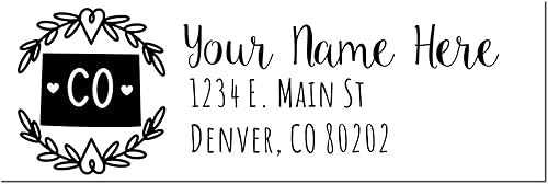 Miniatura 40 de State Love - Sello de dirección autoentintado para Texas, caja rosa, púrpura o negra, impresiones limpias y nítidas, diseño rectangular, tamaño 7/8