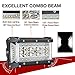 Niking Auto Side Shooter LED Pod 2Pcs 5 Inch 264W Quad Row LED Light Bar Spot Flood Combo Beam Off Road Cubes Work Light Driving Fog Lamps for Trucks ATV UTV SUV Pick up Boat