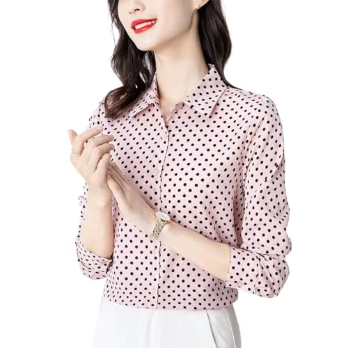 Chemisier à manches longues femme chemise fine motif pois