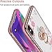 WATACHE Design for iPhone Xr Case, Glitter Sparkly Diamond Secret Garden Floral Butterfly Clear Back Soft TPU Case with Bling Shiny Rhinestone Ring Grip Holder Stand for iPhone Xr (6.1