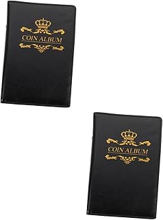 VILLFUL 2piezas Álbum De Commemorativo Páginas Transparentes Organizador De Para Coleccionistas Case Para Colecciones Numismáticas Color Negro