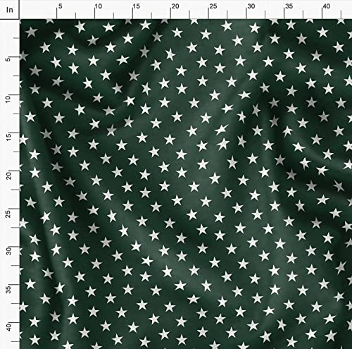 Image of Soimoi Green Viscose Chiffon Fabric Stars Star Printed Craft Fabric by The Meter 42 Inch Wide