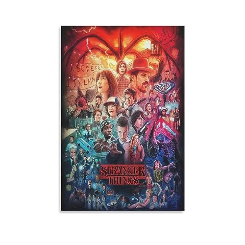 ストレンジャーシングス ポスター 絵画 インテリア おしゃれ アートポスター お風呂 絵画 ポスター 印刷 ウォールアート リビング ダイニングルーム ベッドルーム 壁飾り 壁の絵20x30inch(50x75cm)